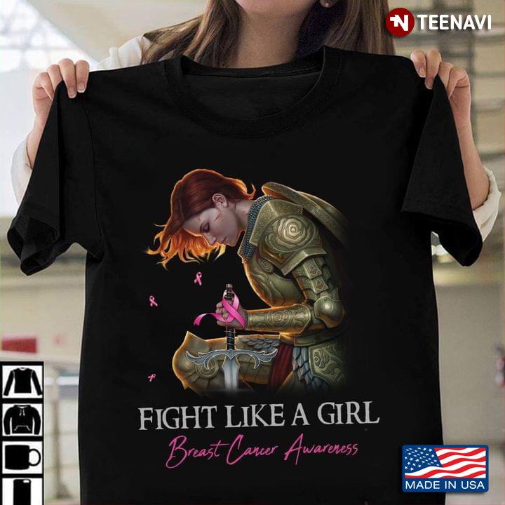 Fight Like A Girl Breast Cancer Awareness Girl Warrior