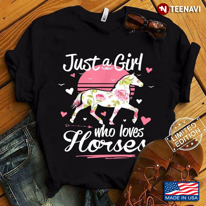Just A Girl Who Loves Horse Pink Floral Pattern for Horse Lover