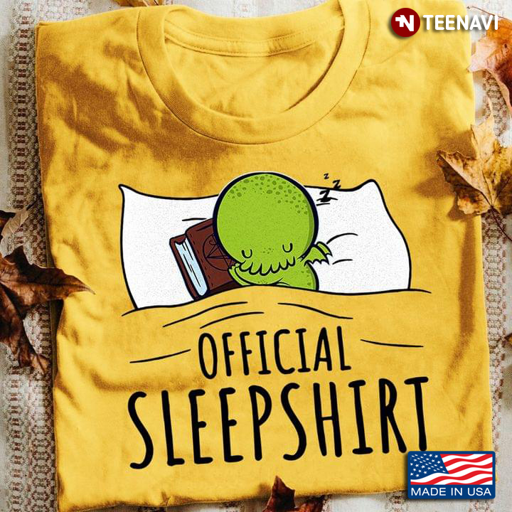 Official Sleepshirt Green Octopus Sleeping Funny Design
