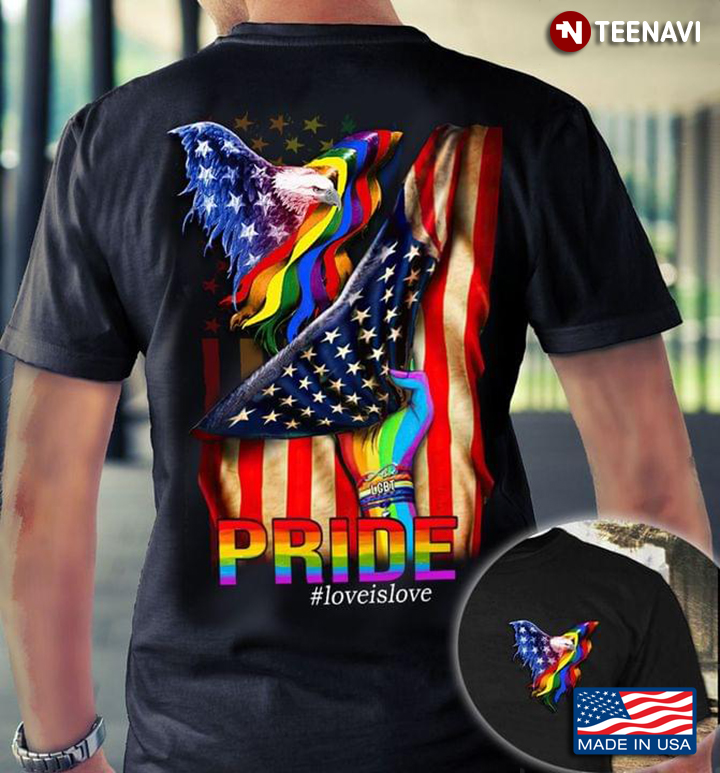 Pride Love is Love Eagle and American Flag Patriotic LGBT Rights Support