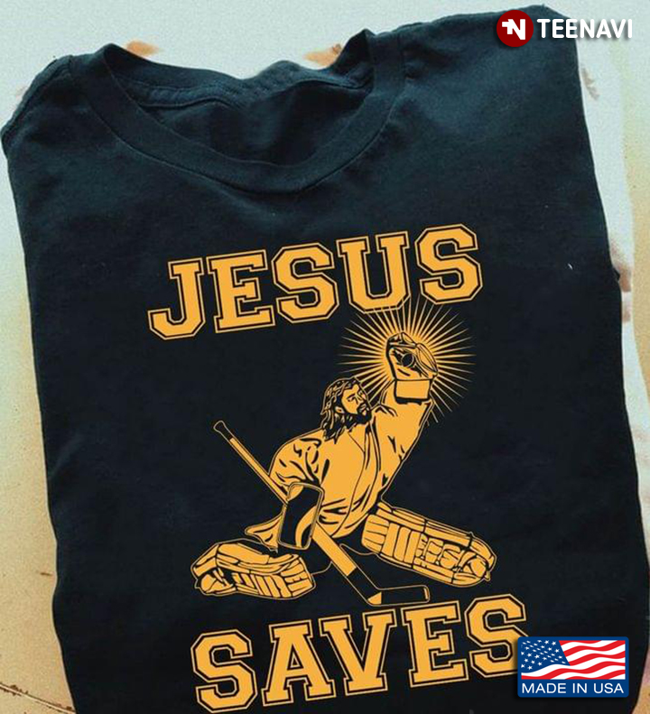 Jesus Saves Ice Hockey Christian for Hockey Player