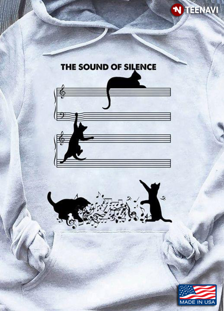 The Sound Of Silence Funny Black Cats Playing on Music Barlines