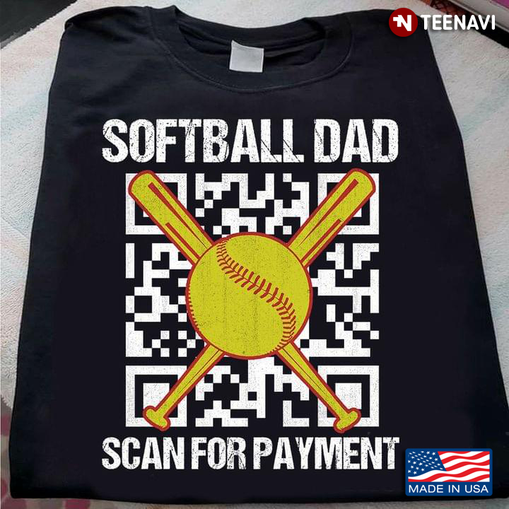 Softball Dad Scan for Payment QR Code Funny Design for Dad