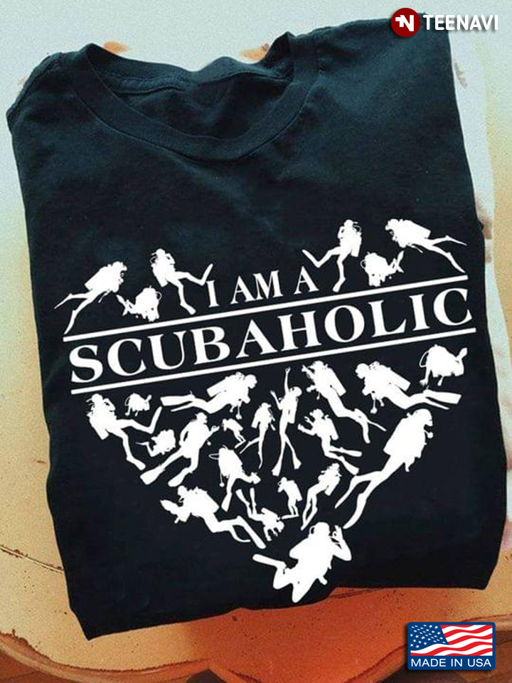 I Am Scubaholic Underwater Sport Heart Love for Scuba Diving Lover