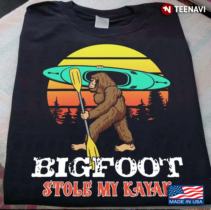 Bigfoot Stole My Kayak Vintage Design for Kayaking Lover