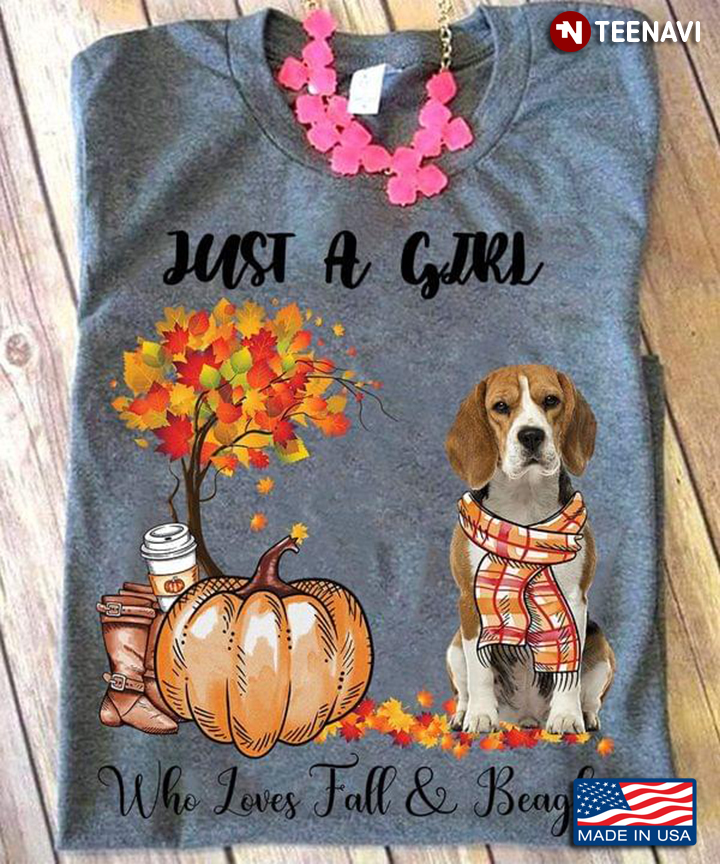 Just A Girl Who Loves Fall and Beagle Adorable Design for Girl