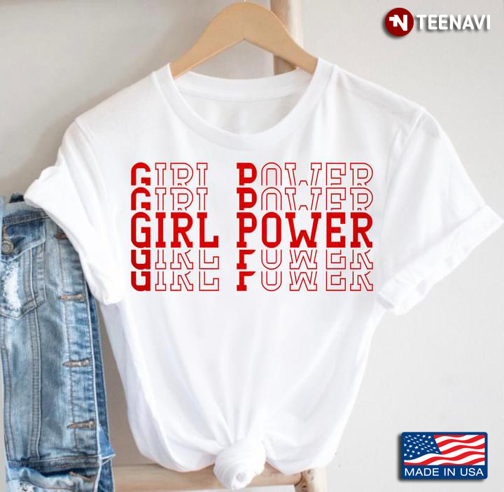 Girl Power Repeat Red Typography for Cool Girl