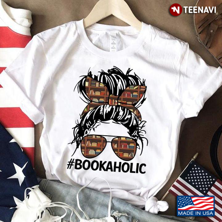 Bookaholic Pretty Girl with Book Headband and Sunglasses for Reading Lover