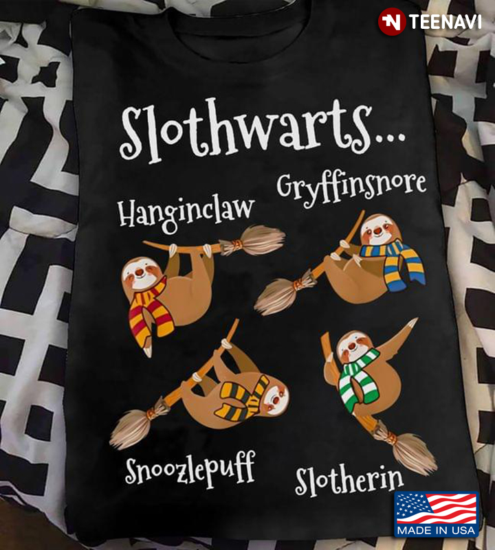 Slothwarts Hanginclaw Gryffinsnore Snoozlepuff Slotherin Funny Design