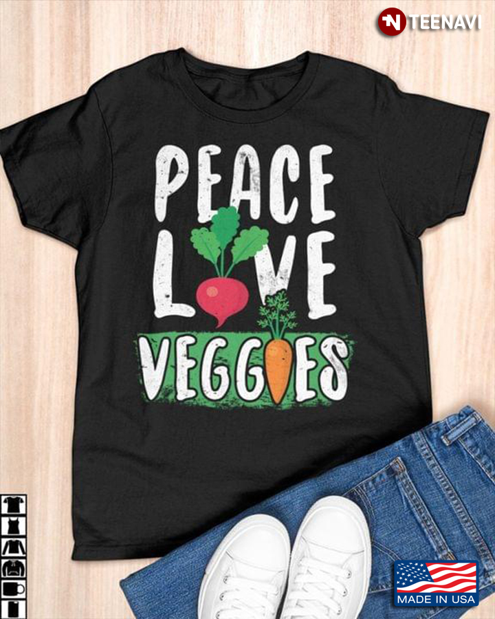 Peace Love Veggies Adorable Design for Vegetarian