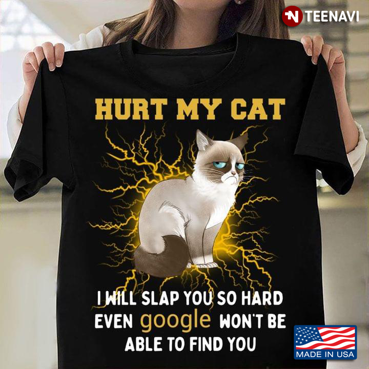 Hurt My Cat I Will Slap You So Hard Even Google Won't Be Able To Find You Grumpy Cat