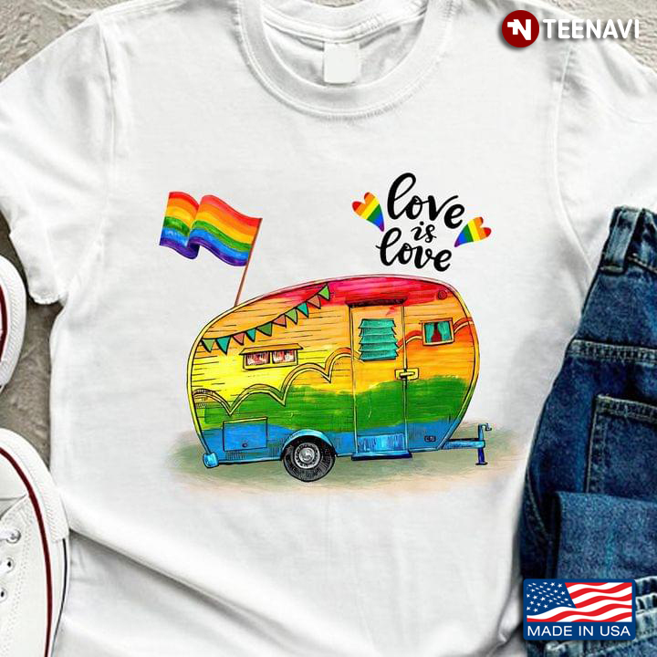Love is Love LGBT Caravan and Flag for Camping Lover