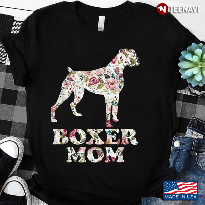 Boxer Mom Floral Design for Dog Lover