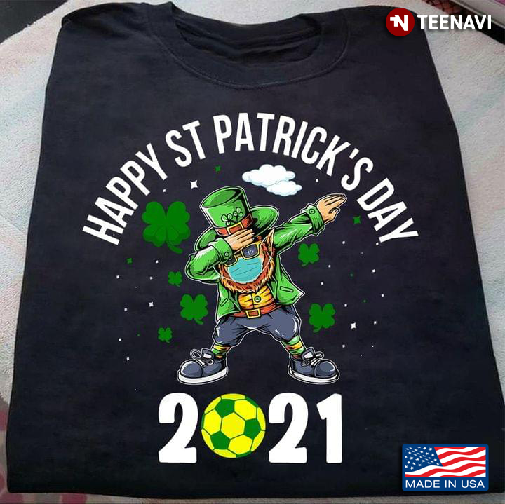 Happy St Patrick's Day 2021 Leprechaun Dabbing Funny Design