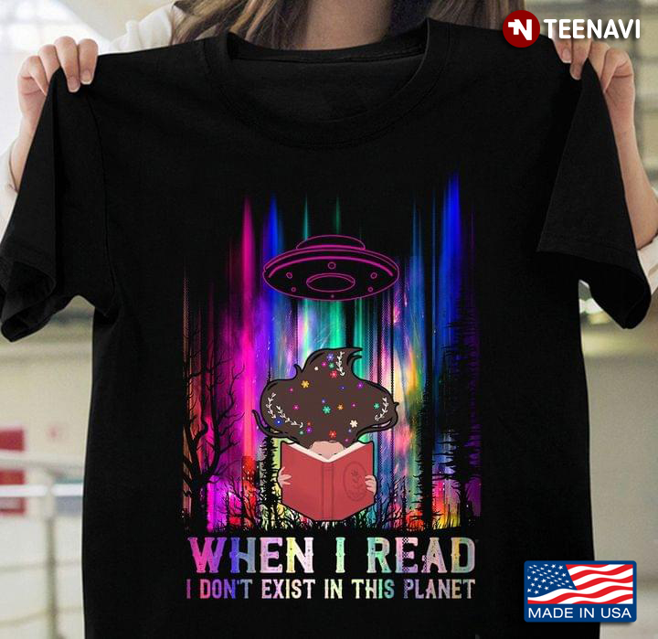 When I Read I Don't Exist in This Planet Colorful Neon Night for Reading Lover