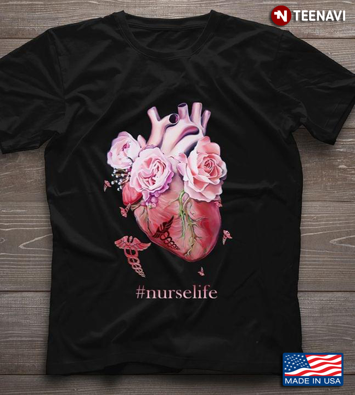 Nurse Life Pink Floral Heart Artwork