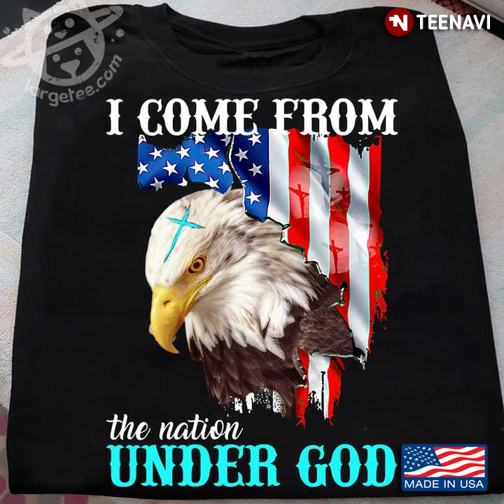 Come From The Nation Under God Kneeling Bald Eagle and American Flag Memorial Day