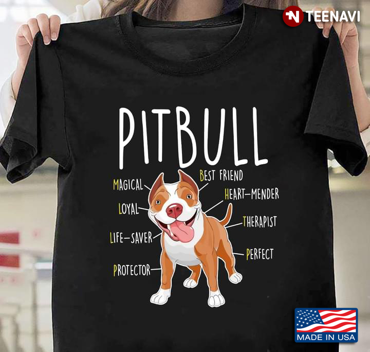 Funny Anatomy of A Pitbull Magical Best Friend Heart Mender Therapist Life Saver for Dog Lover