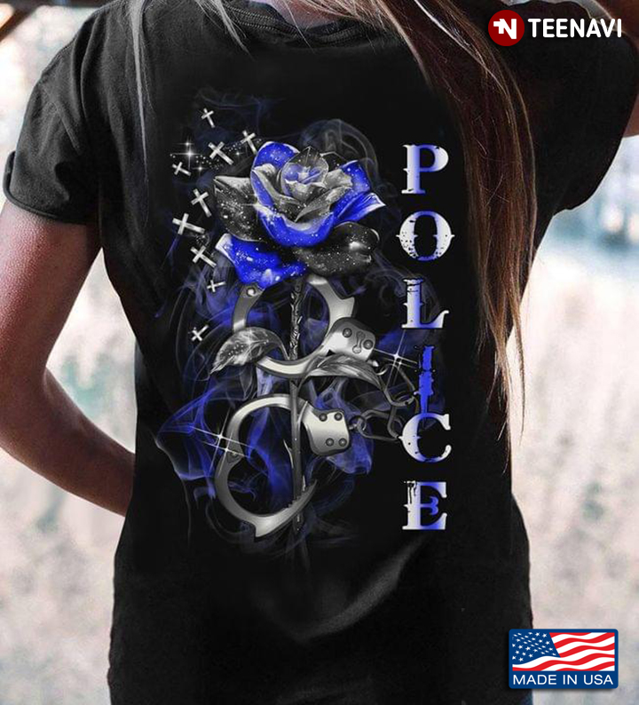 Police Grey and Blue Rose Smokey Design for Policeman