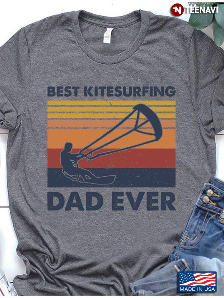 Best Kitesurfing Dad Ever Vintage Father's Day Gift for Dad