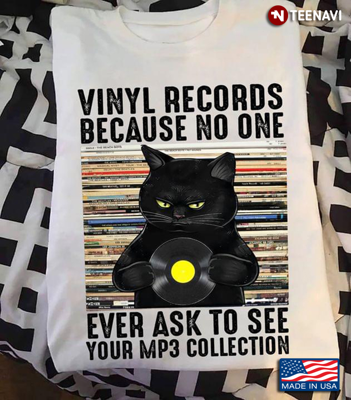 Vinyl Records Because No One Ever Ask To See Your MP3 Collection Grumpy Black Cat