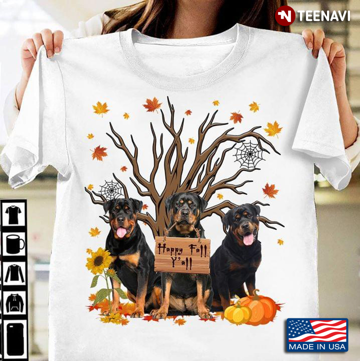 Rottweilers Happy Fall Y'all Adorable Design for Dog Lover