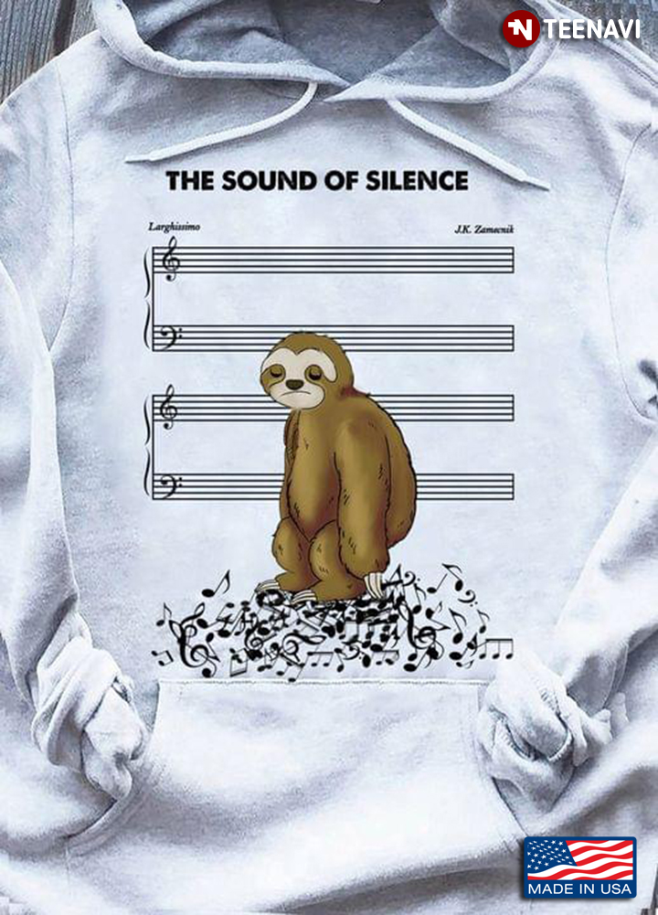 The Sound Of Silence Sloth And Music Bar Line Without Music Notes