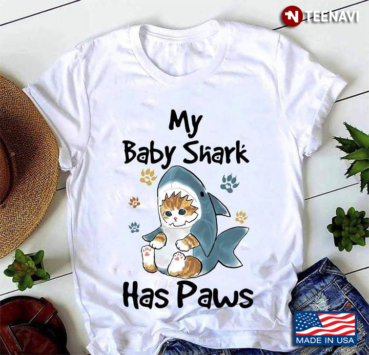Cute Cat My Baby Shark Has Paws For Cat Lover
