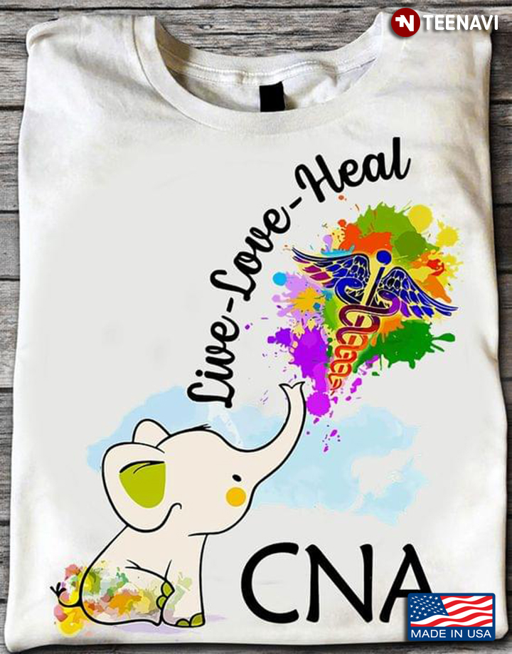 Elephant Medical Symbol Decal Live Love Heal CNA Colorful