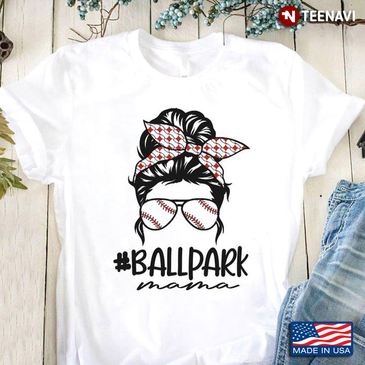 Ballpark Mama Baseball Woman With Headband And Glasses For Mother's Day