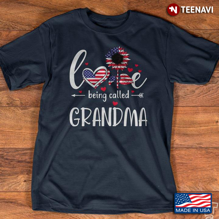 Love Being Called Grandma Sunflower American Flag