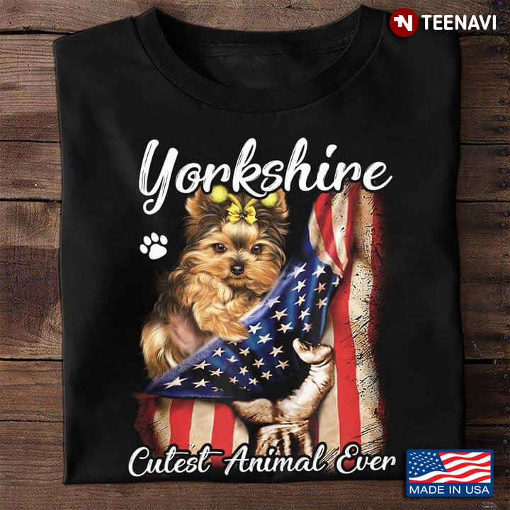 American Flag Yorkshire Cutest Animal Ever For Dog Lover