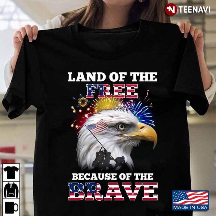 Eagle And Fireworks Land Of The Free Because Of The Brave For 4th Of July