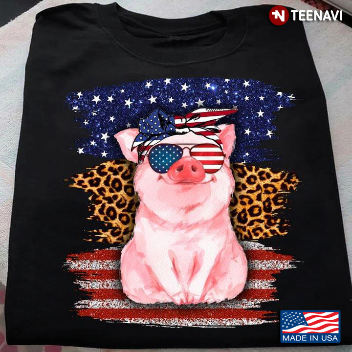 Pig American Flag Leopard For 4th Of July