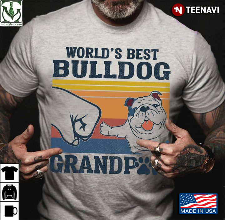 Vintage World's Best Bulldog Grandpaw For Dog Lover
