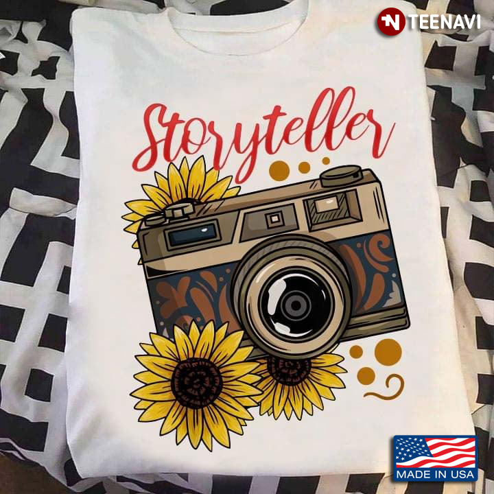 Storyteller Camera And Sunflowers
