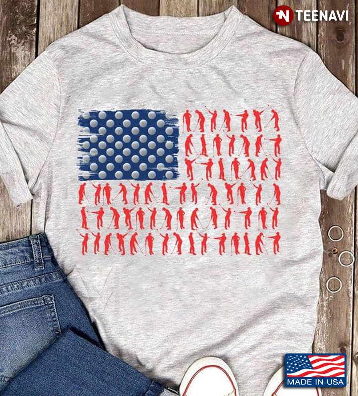 Golf Sport Lover American Flag Happy Independence Day For 4th Of July