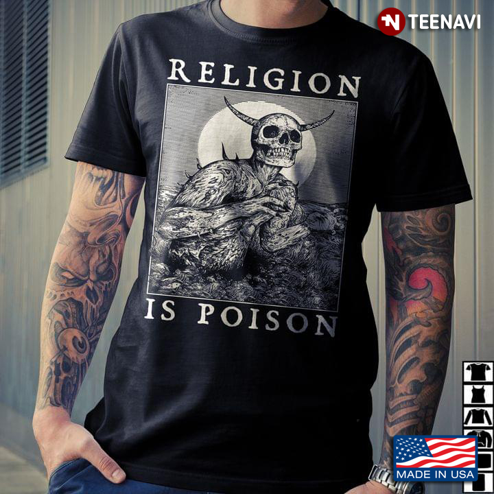 Satan Skull Religion Is Poison