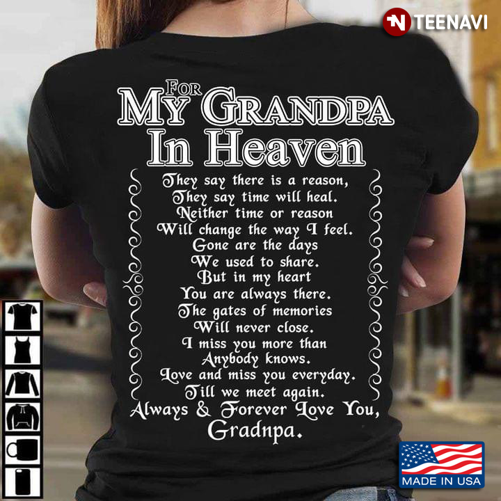 Memory of Grandpa Memorial Heaven Remembrance Miss' Men's T-Shirt