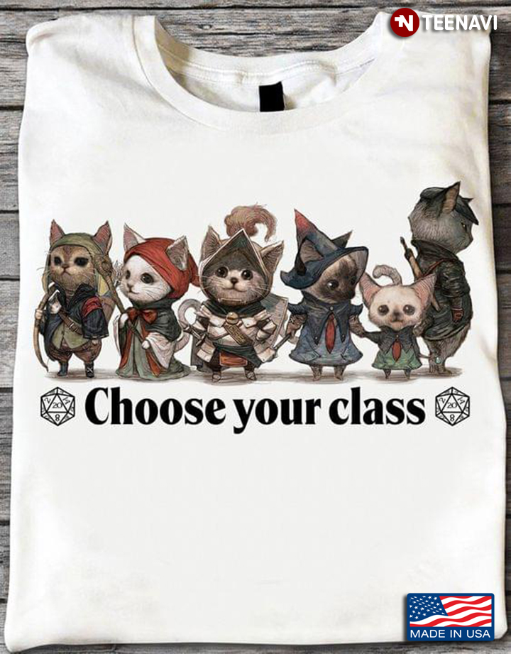 Dungeons & Dragons Cats Choose Your Class For Game Lover