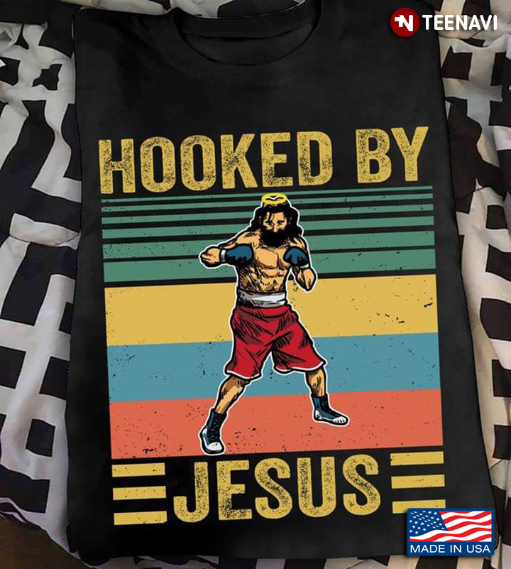 Vintage Boxing Hooked By Jesus For Boxing Lover