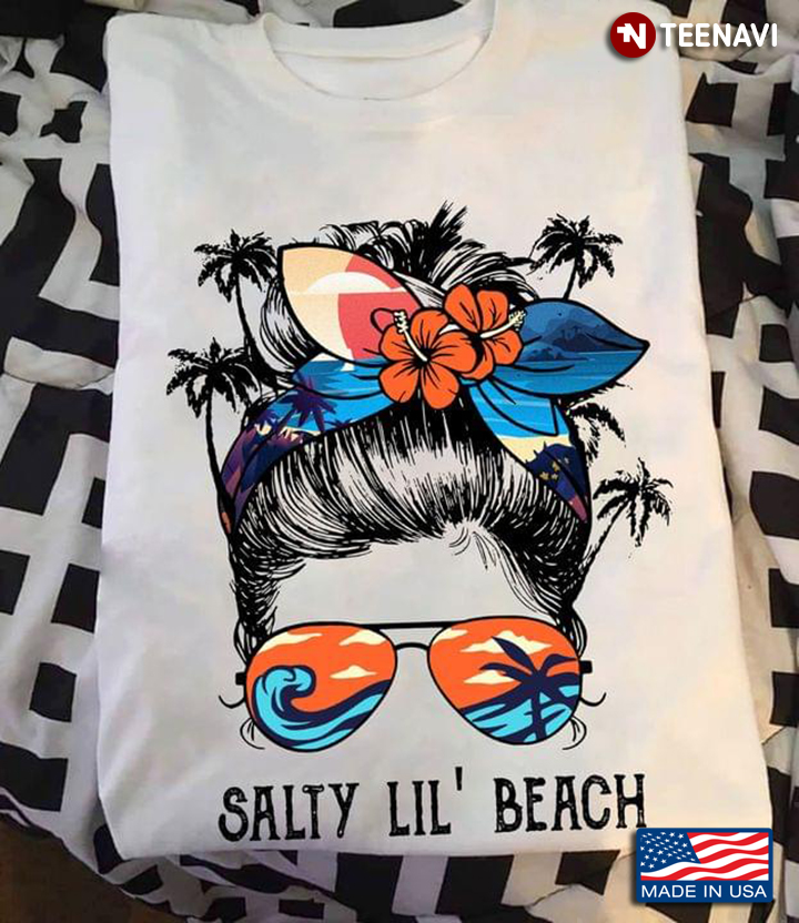 Salty Lil Beach Messy Bun Vacation Summer Palm Tree Hair