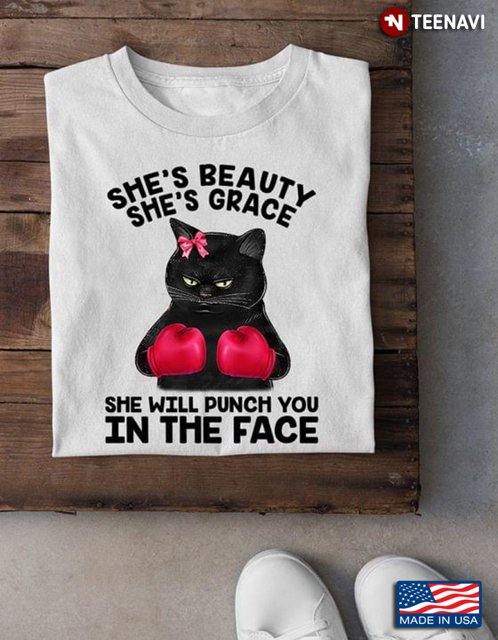 Boxing Black Cat She’s Beauty She’s Grace She Will Punch You In The Face