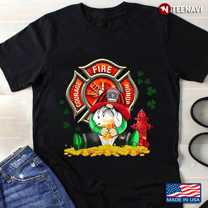 Gnome Hug Beer Courage Fire Honor Firefighter