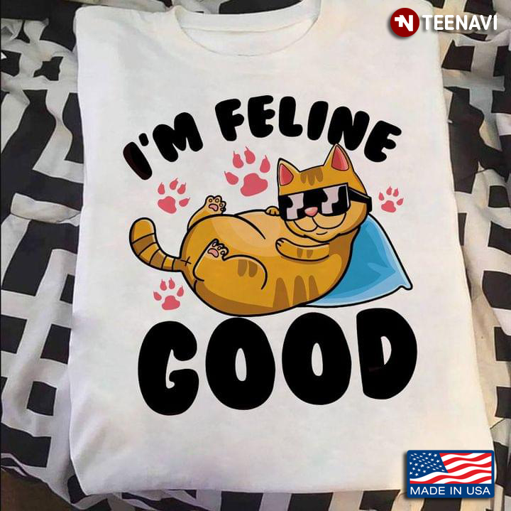 I’m Feline Good Cat Kitten Lover Pun Meme