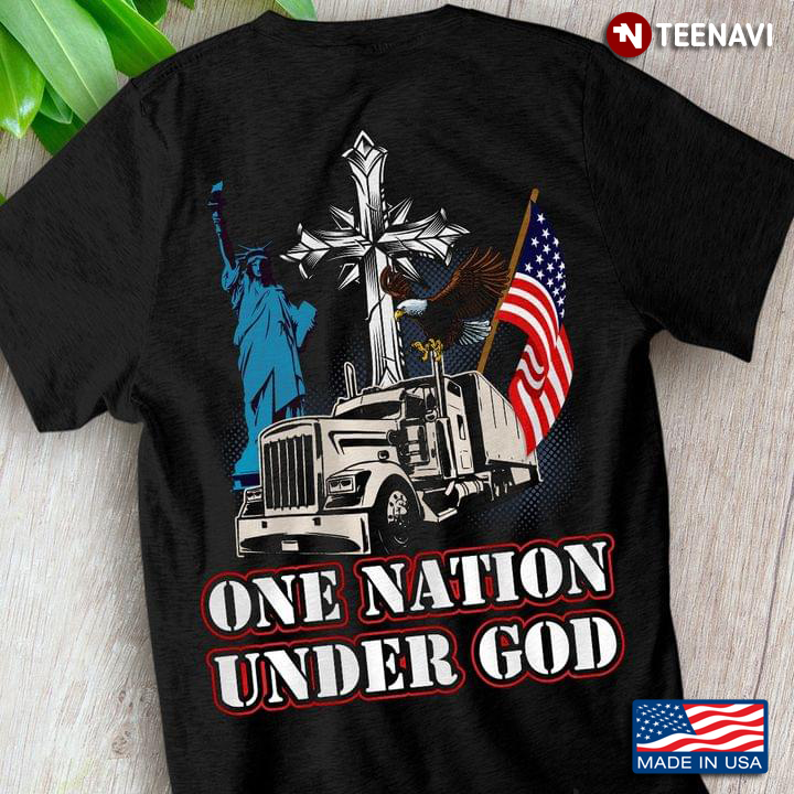 American Flag Jesus Trucker One Nation Under God