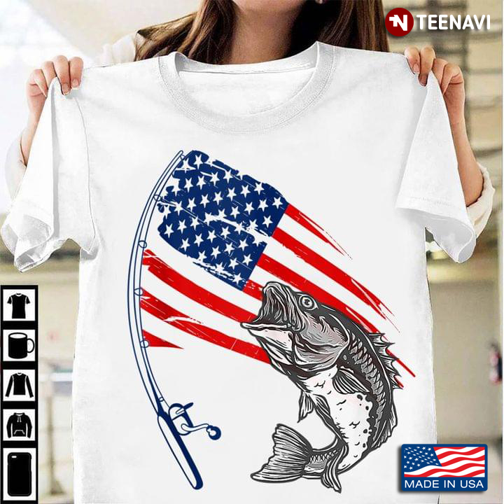 Go Fishing With American Flag