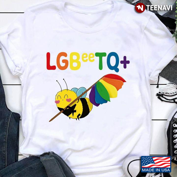 LGBeeTQ Funny LGBT Bee With LGBT Flag