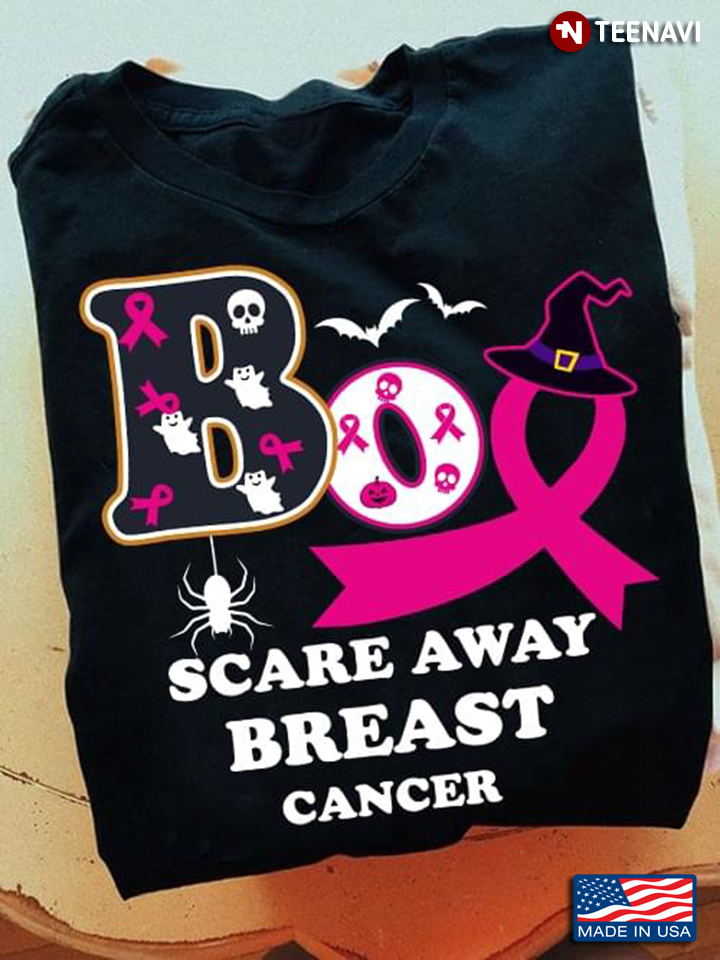 Boo Scare Away Breast Cancer Awareness Gift For Halloween