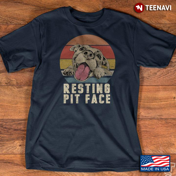 For Dog Lover Resting Pit Face Funny Brown Pitbull